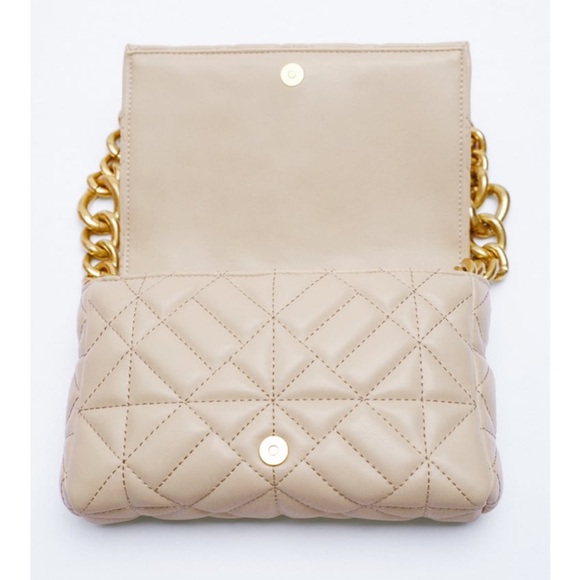 NWT Zara Quilted Chain Strap Shoulder Bag - Picture 7 of 9